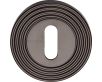 Standard Profile Reeded Round Rose Escutcheons - Matt Bronze (Lacquered)