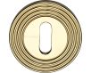 Standard Profile Reeded Round Rose Escutcheons - Polished Brass (Lacquered)