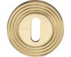 Standard Profile Reeded Round Rose Escutcheons - Satin Brass (Lacquered)
