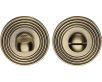 Turn & Release On Reeded Round Rose - Antique Brass (Gloss Lacquered)