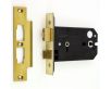 Horizontal Mortice Bathroom Lock - For Use With Door Knobs - 127mm or 152mm Deep Case - PVD Brass