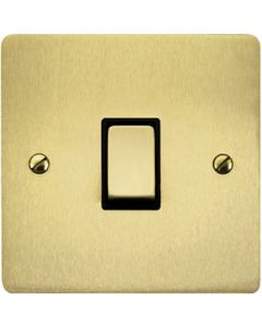 1 Gang Light Switch - Flat Plate With Rounded Corners - Satin Brass