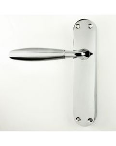 Stylo Range - Contemporary Design Door Handles With Rounded Design Backplates - Dual Finish Lever Handles