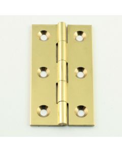 Small Cabinet Hinges - 75mm x 41mm - Polished Brass