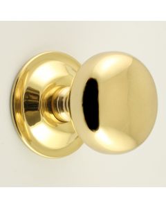 Concealed Fix - Bun Shape Architectural Quality Mortice Door Knobs - Polished Brass