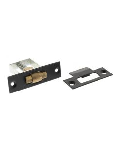 50883.1 - Adjustable Architectural Heavy Duty Roller Catch - 50mm x 33mm Body (76mm x 22mm Faceplate) - Matt Black With Brass Wheel - Each