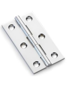 Small Cabinet Hinges - 64mm x 35mm - Polished Chrome - Pair