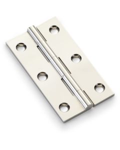 Cabinet Hinges - 75mm x 41mm - Polished Nickel - Pair