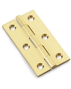 Small Cabinet Hinges - 64mm x 35mm - Satin Brass - Pair