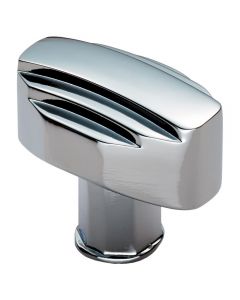 Art Deco Style Stepped Pattern Cupboard Knob - Polished Chrome