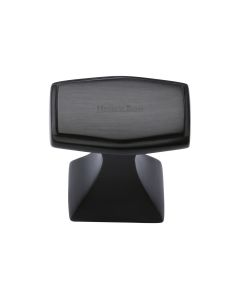 Art Deco Cupboard Knob - Matt Black