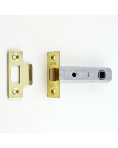 Tubular Mortice Latch - 96mm Deep Latch With 76mm Backset For Use Door Knobs - Polished Brass