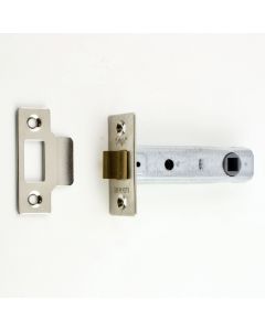 Tubular Mortice Latch - 96mm Deep Latch With 76mm Backset For Use Door Knobs - Nickel Plated
