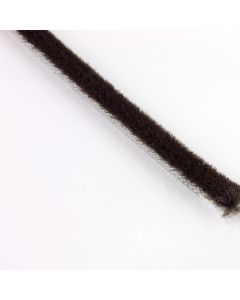 Self Adhesive Brush Pile Draught Excluder Strip For Doors & Windows - Brown Finish - 5m Roll