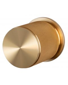 Buster & Punch Diamond Cut Knurled Pattern Cylinder Shape Mortice Door Knobs - Satin Brass
