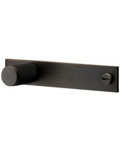 Buster & Punch Diamond Cut Knurled Pattern Cylinder Shape Cupboard Knobs With Back Plate - Smoked Bronze