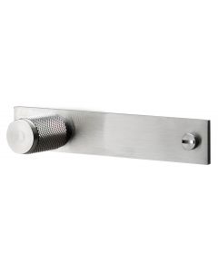 Buster & Punch Diamond Cut Knurled Pattern Cylinder Shape Cupboard Knobs With Back Plate - Satin Stainless Steel