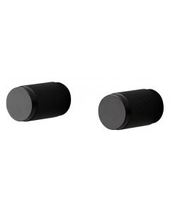 Buster & Punch Diamond Cut Knurled Pattern Cylinder Shape Cupboard Knobs - Matt Black
