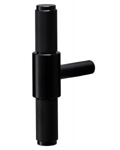 Buster & Punch Diamond Cut Knurled Pattern T-Bar Cabinet Door Pull Handle - Matt Black