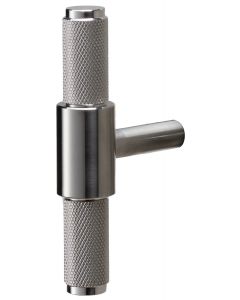 Buster & Punch Diamond Cut Knurled Pattern T-Bar Cabinet Door Pull Handle - Satin Stainless Steel