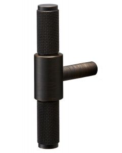 Buster & Punch Diamond Cut Knurled Pattern T-Bar Cabinet Door Pull Handle - Smoked Bronze