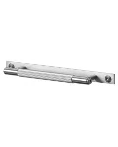 Buster & Punch Linear Pattern Cabinet Pull Bar Handle With Back Plate - Available In Three Sizes - Satin Stainless Steel