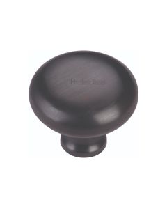 Button Shaped Cupboard Knob - Available In Two Sizes - Matt Black