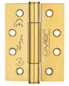 Concealed Polymer Bearing - Self Lubricating Grade 14 Hinges - CE Marked - Fired Rated - Certifire Approved - 102mm x 76mm - PVD Brass