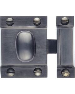 Cupboard Catch With Oval Knob - 53mm x 40mm - Matt Black