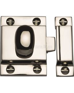 Cupboard Catch With Oval Knob - 53mm x 40mm - Polished Nickel