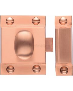 Cupboard Catch With Oval Knob - 53mm x 40mm - Satin Copper (lacquered)