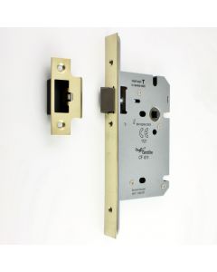 DIN Style Mortice Latch - 60mm Backset - PVD Brass Finish