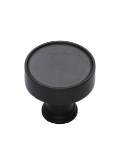 Disc Shaped Cupboard Knob - Matt Black