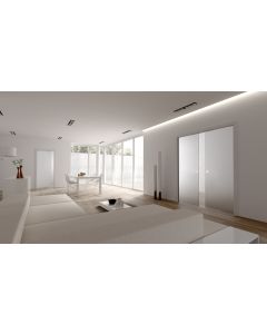 Eclisse Glass Sliding Pocket Door System - Double Door Kit - Supplied With Glass Doors - 125mm Finished Wall Thickness