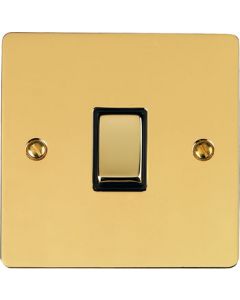 Elite Flat Plate Light Switch & Socket Range - Flat Plate With Rounded Edges - Polished Brass