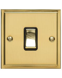 Elite Stepped Pattern Plate Light Switch & Socket Range - Flat Plate With Square Edges - Polished Brass