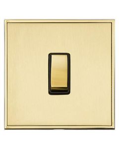 Executive Concealed Fix Plate Light Switch & Socket Range - Flat Screwless Plate With Squared Edges - Satin Brass