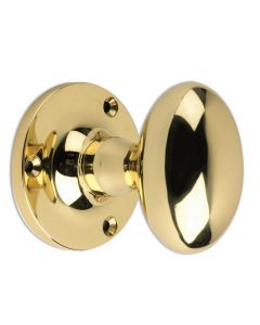 Oval Mortice Knob - Polished Brass