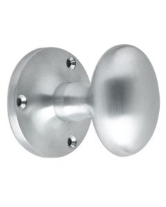 Oval Mortice Knob - Satin Chrome