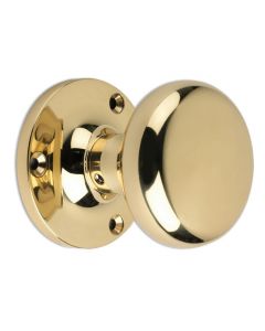 Mushroom Mortice Knob - Polished Brass