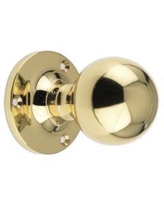 Ball Mortice Knob - Polished Brass