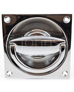 Flush Fitting Ring Style Operational Door Handle - Polished Chrome