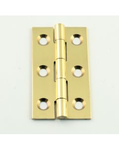 Small Polished Brass Cabinet Hinges - 50mm x 28mm