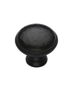 Hammered Design Cupboard Knob - Matt Black