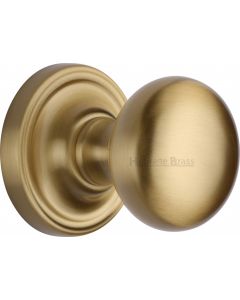 Hampstead Round Mortice Knobs - Satin Brass