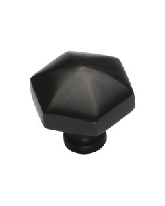 Hexagon Shaped Cupboard Knob - Matt Black