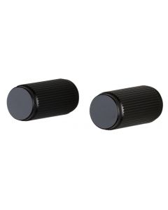 Linear Pattern Cylinder Shape Cupboard Knobs - Matt Black