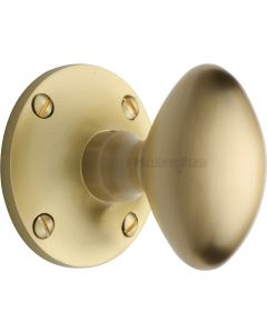 Mayfair Oval Mortice Knobs - Satin Brass