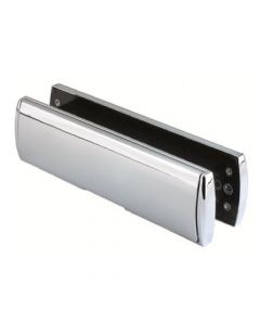 Sleeved Letter Plate Set - Draught Proof With Internal Brush - 310mm x 76mm - Polished Chrome
