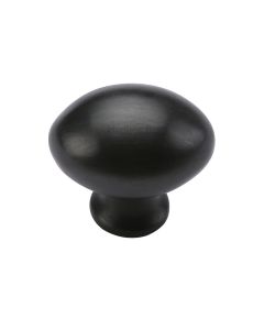 Oval Shaped Cupboard Knob - Available In Two Sizes - Matt Black